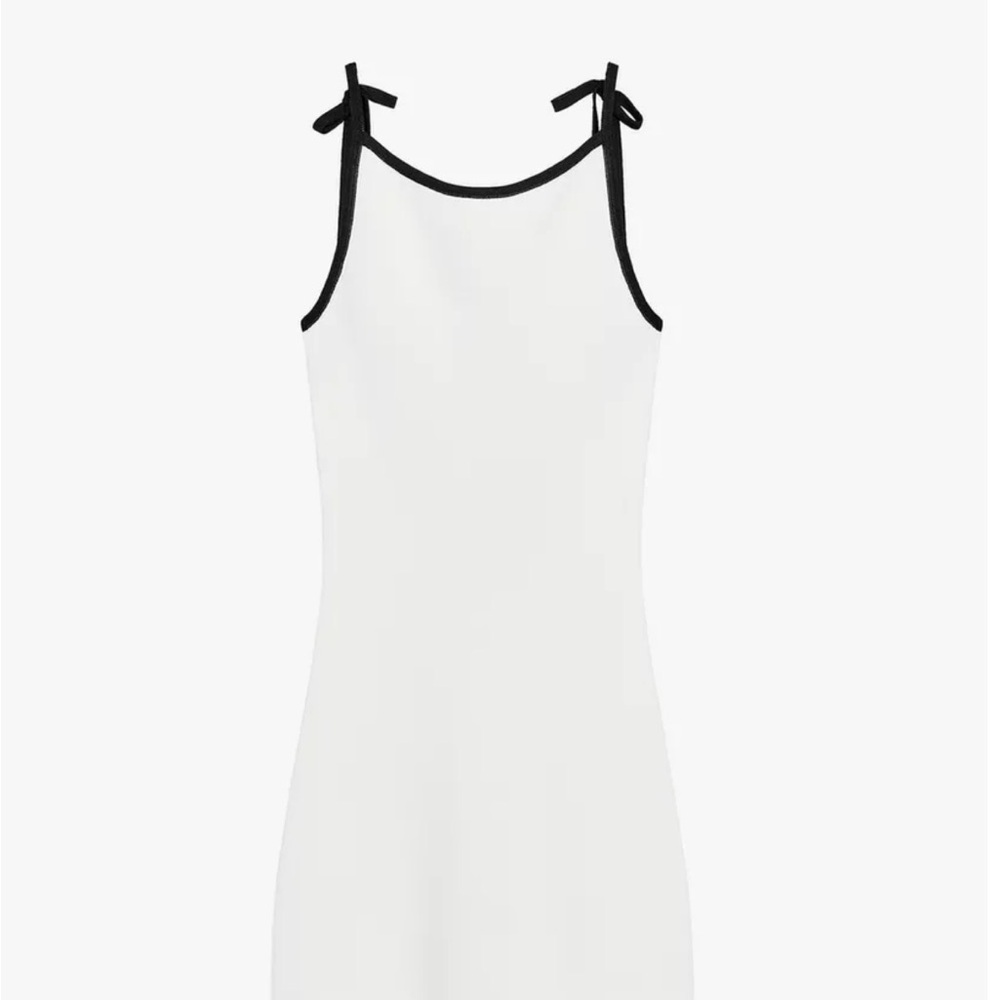 Zara White Dress with Black Accents